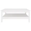Table basse Blanc 100x100x40 cm Bois massif de pin