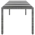 Table de jardin 250x100x75 cm Verre trempé et Résine tressée