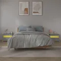 Tables de chevet 2 pcs avec LED sonoma gris 60x35x40 cm