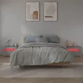 Tables de chevet 2 pcs avec LED sonoma gris 60x35x40 cm