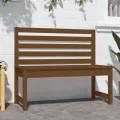 Banc de jardin marron miel 109 cm bois de pin massif