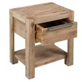 Tables de chevet avec tiroirs 2 pcs 40x30x48 cm Acacia solide