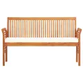 Banc de jardin 3 places avec coussin 150cm Bois d'acacia massif