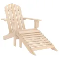 Chaise de jardin Adirondack avec pouf Bois de sapin solide