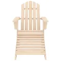 Chaise de jardin Adirondack avec pouf Bois de sapin solide