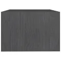 Table basse Gris 75x50x33,5 cm Bois de pin massif