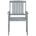 Chaises de jardin 8 pcs Bois massif d'acacia Gris