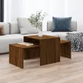 Ensemble table basse Chêne brun 100x48x40 cm Bois d'ingénierie