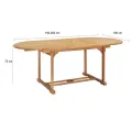 Table de jardin extensible 150-200x100x75 cm Teck solide