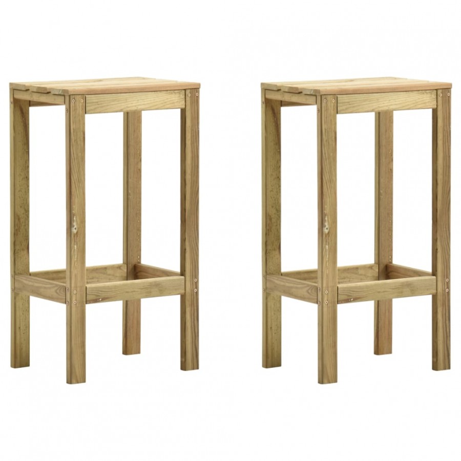 Tabourets de bar de jardin 2 pcs Bois de pin imprégné