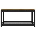 Table basse Marron foncé et noir 90x45x45 cm MDF et fer