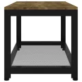 Table basse Marron foncé et noir 90x45x45 cm MDF et fer