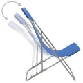 Chaises de plage pliables 2 pcs Acier et tissu oxford Bleu