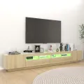 Meuble TV avec lumières LED Chêne sonoma 260x35x40 cm