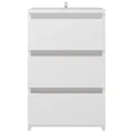 Tables de chevet 2 pcs Blanc 40x35x62,5 cm Aggloméré