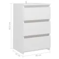 Tables de chevet 2 pcs Blanc 40x35x62,5 cm Aggloméré