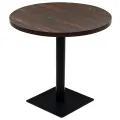 Table de bistro MDF et acier Rond 80 x 75 cm Frêne foncé