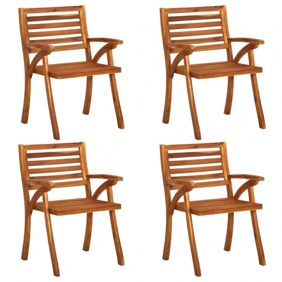 Chaises de jardin 4 pcs Bois d'acacia solide