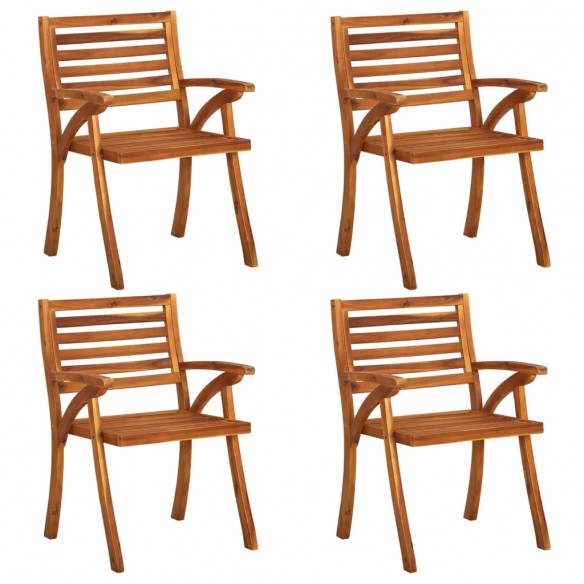 Chaises de jardin 4 pcs Bois d'acacia solide