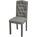 Chaises à manger lot de 2 gris tissu