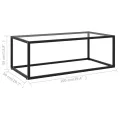Table basse Noir avec verre trempé 100x50x35 cm