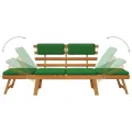 Banc de jardin avec coussins 2-en-1 190 cm Bois solide d'acacia