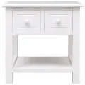 Table d'appoint Blanc 40x40x40 cm Bois de Paulownia