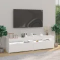 Meubles TV 2 pcs avec lumières LED Blanc 75x35x40 cm