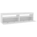 Meubles TV 2 pcs avec lumières LED Blanc 75x35x40 cm
