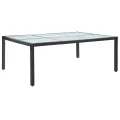 Table à dîner d'extérieur Noir 200x150x74 cm Résine tressée