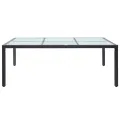 Table à dîner d'extérieur Noir 200x150x74 cm Résine tressée