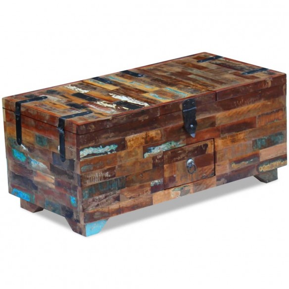 Coffre table basse Bois de récupération massif 80 x 40 x 35 cm