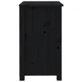 Table de chevet Noir 50x35x61,5 cm Bois de pin massif