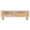 Table basse Blanc 80x40x30 cm Bois d'ingénierie et pin massif
