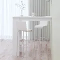 Table bar mural Blanc Brillant 102x45x103,5cm Bois d'ingénierie