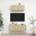 Ensemble de meuble TV 2 pcs Chêne sonoma Aggloméré