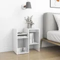 Table de chevet Blanc brillant 50x30x51,5 cm Aggloméré