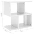 Table de chevet Blanc brillant 50x30x51,5 cm Aggloméré