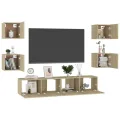 Ensemble de meubles TV 6 pcs Chêne sonoma Aggloméré