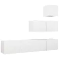 Ensemble de meuble TV 4 pcs Blanc Aggloméré