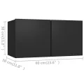 Ensemble de meuble TV 2 pcs Noir Aggloméré