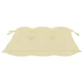 Chaises de jardin 6 pcs avec coussins blanc crème Teck solide
