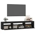 Meuble TV avec lumières LED Noir 195x35x40 cm