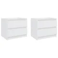 Tables de chevet 2 pcs Blanc 50x39x43,5 cm Aggloméré