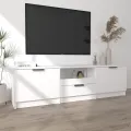 Meuble TV Blanc 140x35x40 cm Bois d'ingénierie