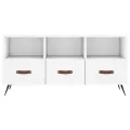 Meuble TV blanc 102x36x50 cm bois d'ingénierie