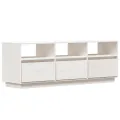 Meuble TV Blanc 140x37x50 cm Bois de pin massif
