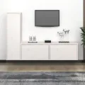 Meubles TV 3 pcs Blanc Bois massif de pin