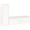 Meubles TV 3 pcs Blanc Bois massif de pin