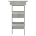 Table de bar murale Gris Béton 102x45x103,5cm Bois d'ingénierie